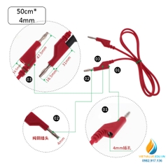 Dây cắm bắp chuối 4mm, nối chồng dây dài 50cm, dây nối thiết bị lắp ráp mạch điện