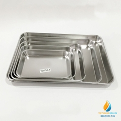 Khay Inox thành cao kích thước 40*30*3.3cm, Inox 304 không gỉ, thành dày