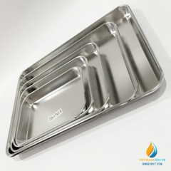 Khay Inox thành cao kích thước 26*20*3cm, Inox 304 không gỉ, thành dày