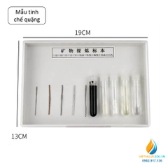 Mẫu vật tinh chế khoáng sản 49009 gồm 10 mẫu, mẫu vật giảng dạy khoa học giáo dục