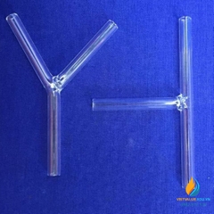 Ống dẫn khí thủy tinh 3 nhánh hình chữ Y, đường kính 7mm, ống dẫn khí thí nghiệm