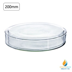 Đĩa petri thủy tinh đường kính 200mm, đĩa petri thủy tinh phòng thí nghiệm nuôi cấy mô