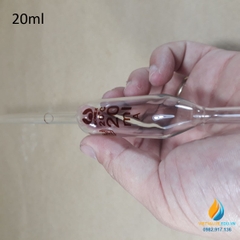 Pipet bầu thủy tinh 20ml, pipet bầu hút định lượng hút chính xác