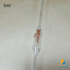 Pipet bầu thủy tinh 5ml, pipet bầu hút định lượng hút chính xác