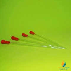 Pipet hút bằng thủy tinh, bầu cao su, dài 10cm