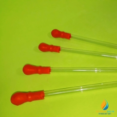 Pipet hút bằng thủy tinh, bầu cao su, dài 15cm