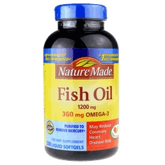 Thực Phẩm Bổ Sung Dầu Cá Nature Made Fish Oil 1200mg 360mg Omega - 3 (200 Viên Nang Mềm)