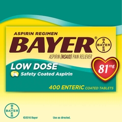 Thuốc giảm đau Bayer (Aspirin Pain Reliever) Low Dose 400 viên nén