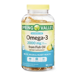 Dầu Cá Vị Chanh Spring Valley Omega 3 2000mg 180 Viên