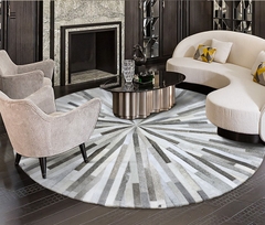 THẢM BÒ TRÒN 08 / CIRCLE LEATHER RUG #08