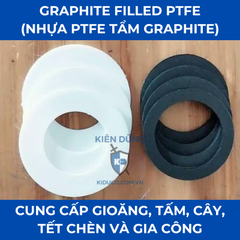 Graphite Filled PTFE - Tấm, Gioăng PTFE Tẩm Graphite