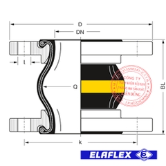 Khớp nối mềm cao su Elaflex ERV-G Drawing