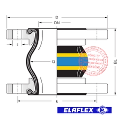 Khớp nối mềm cao su Elaflex ERV-GS HNBR Drawing