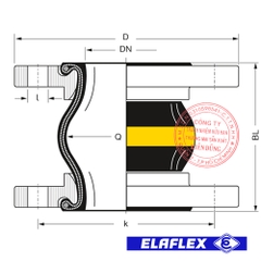 Khớp nối mềm cao su Elaflex ERV-G LT Drawing