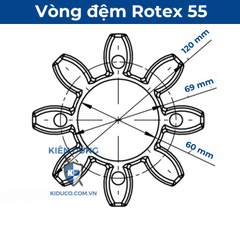 Bản vẽ kỹ thuật vòng đệm ROTEX 55