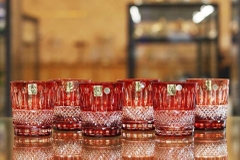 Bộ 6 cốc pha lê Bohemia 290ml - Pha lê 2 da màu đỏ