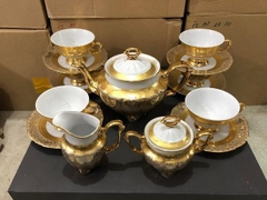 BỘ TRÀ SỨ MẠ VÀNG MEN NGỌC TRAI TIỆP KHẮC NỔI TIẾNG