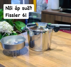 Nồi Áp Suất FISSLER VITAQUICK GREEN 6 lít Kèm Xửng Hấp