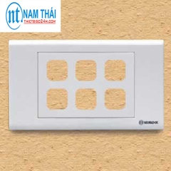 Ổ cắm công tắc Sino - Mặt 6 lỗ - S186/X