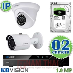 Lắp đặt trọn bộ 2 camera IP giám sát 1.0MP Kbvision