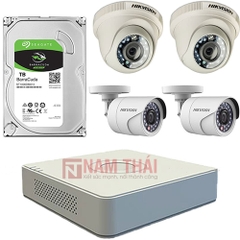 Lắp đặt trọn bộ 4 camera giám sát 1.0MP Hikvision