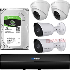 Lắp đặt trọn bộ 4 camera giám sát 2.0MP KBvision