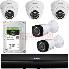 Lắp đặt trọn bộ 5 camera giám sát 1.0MP KBvision