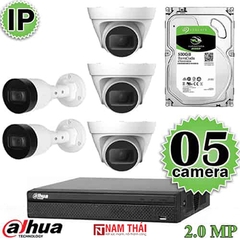 Lắp đặt trọn bộ 5 camera IP giám sát 2.0MP Dahua