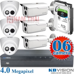 Lắp đặt trọn bộ 6 camera giám sát 4.0MP KBvision