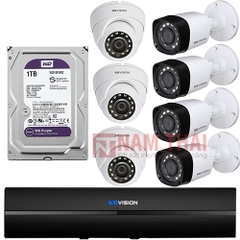 Lắp đặt trọn bộ 7 camera giám sát 1.0MP KBvision