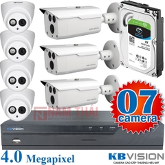 Lắp đặt trọn bộ 7 camera giám sát 4.0MP KBvision