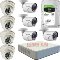 Lắp đặt trọn bộ 8 camera giám sát 1.0MP Hikvision