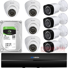 Lắp đặt trọn bộ 8 camera giám sát 1.0MP KBvision