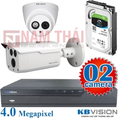 Lắp đặt trọn bộ 2 camera giám sát 4.0M Kbvision