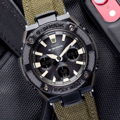 G-Shock GST-S130BC-1A3 Vỏ Thép | Dây Vải | GST-S130BC-1A3DR Pin Năng Lượng Mặt Trời