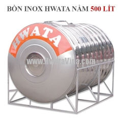 Bồn chứa nước Inox Hwata 500 lít nằm