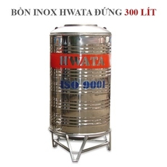 Bồn chứa nước Inox Hwata 300 lít đứng, đường kính 630