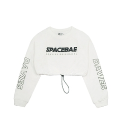 DSS Croptop LS Space Bae-WHITE