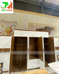 Tủ 6 cánh gỗ MDF có ngăn để chăn 2m4x2m4