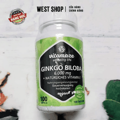 VIÊN UỐNG VITAMAZE GINKGO BILOBA 6000MG – BỔ NÃO, BỔ THẦN KINH, TĂNG CƯỜNG TRÍ NHỚ