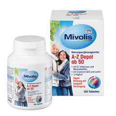 VITAMIN TỔNG HỢP MIVOLIS A-Z DEPOT AB CHO NGƯỜI TRÊN 50 TUỔI