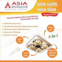 Đèn sưởi nhà tắm âm trần 4 bóng Asia