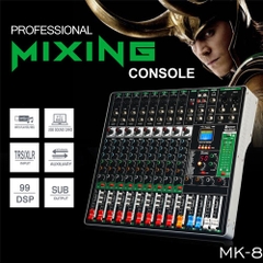 Mixer MK Series 8 Kênh Blueteeth Phối 99 Hiệu Ứng Kỹ Thuật Số Âm Thanh Trộn Âm Thiết Bị USB 48V DJ Trộn Phòng Thu thiết Bị