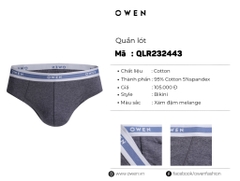 QUẦN LÓT TAM GIÁC XÁM ĐẬM QLR232443