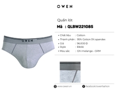 QUẦN LÓT TAM GIÁC XÁM NHẠT QLBW221085
