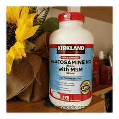 Kirkland Glucosamine 375 viên HCL1500-MSM Hỗ Trợ Chữa Đau Khớp Gối