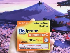 Viên sủi hạ sốt Doliprane Vitamin C 500mg/150mg