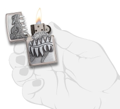 Zippo 28969 – Zippo Dragon Lighters – Fire Breathing Dragon Emblem Brushed Chrome