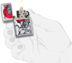 Zippo 29889 – Zippo Asian Tiger Design Brushed Chrome