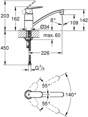 Vòi rửa nóng lạnh Grohe 32842000